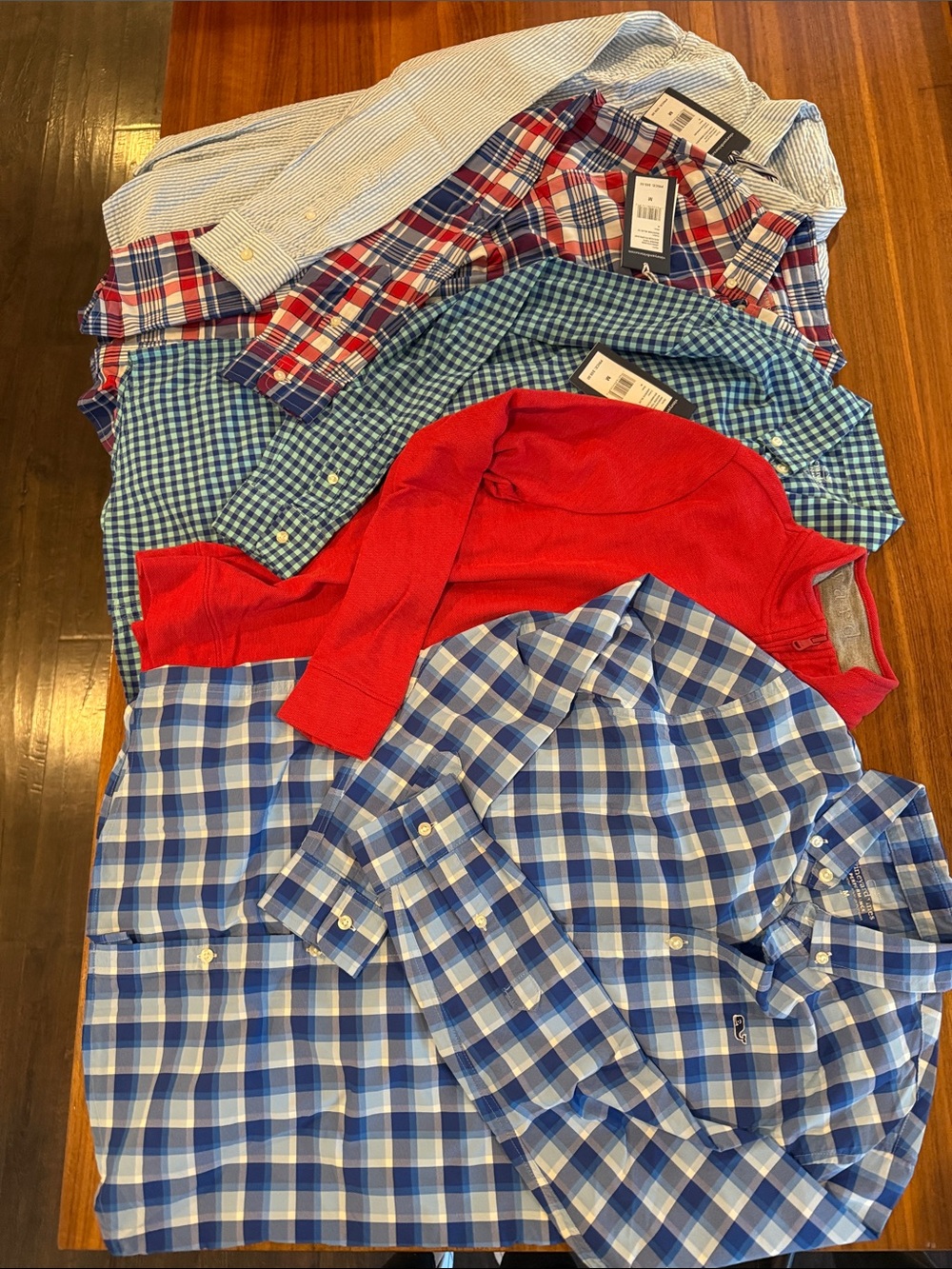 Set of 5 NWT Vineyard Vines Performance Long sleeve button down shirt SZ M 12-14